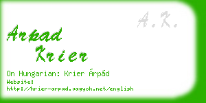arpad krier business card